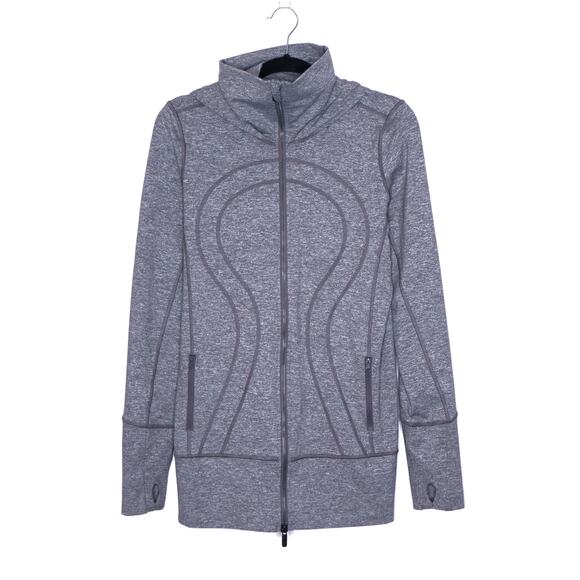 LULULEMON Stride Jacket II Heathered Slate Hooded Lightweight Active Women's 10 - Picture 1 of 12